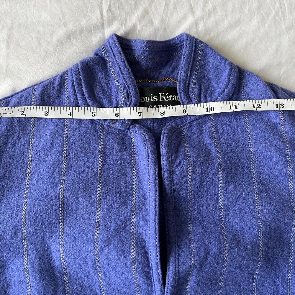 Vintage 90s Louis Feraud Paris 100% Virgin Wool Lapis Lavendar Jacket - Picture 7 of 10